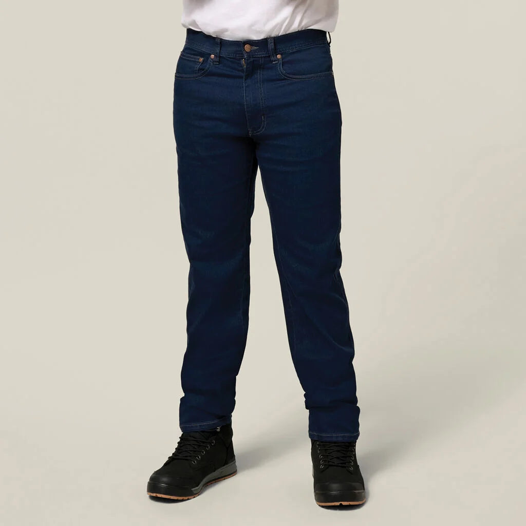 Hard Yakka - MUSTANG REGULAR FIT STRETCH WORK JEANS BLUE/BLACK