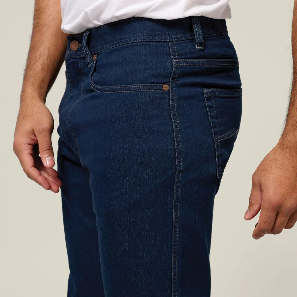 Hard Yakka - MUSTANG REGULAR FIT STRETCH WORK JEANS BLUE/BLACK
